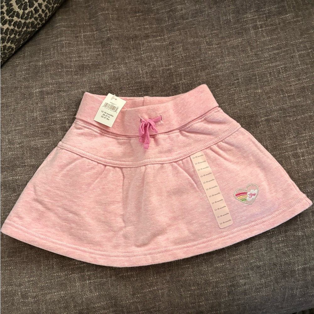 NWT BABY Light Pink Kids Skirt / Skort with Heart Detail